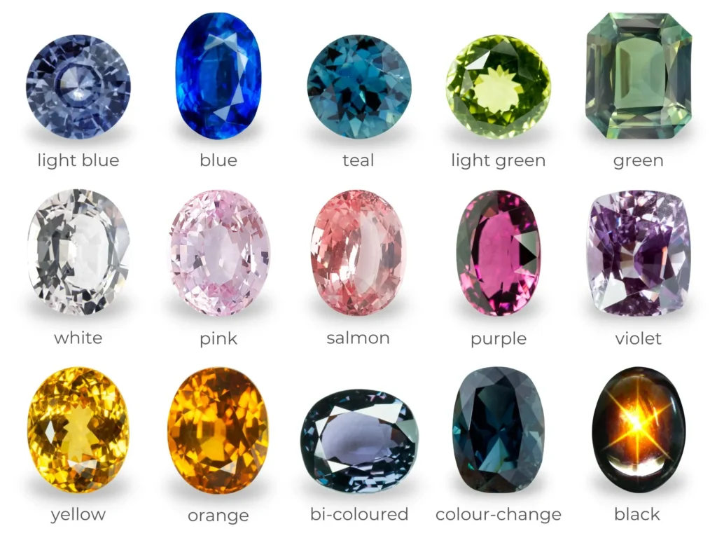 sapphire gems different colors